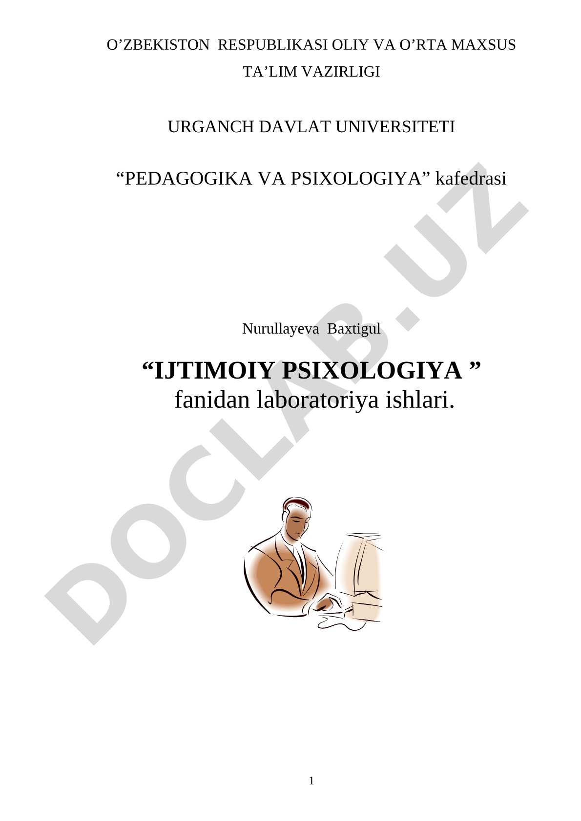 Ijtimoiy psixologiya fanidan laboratoriya ishlari