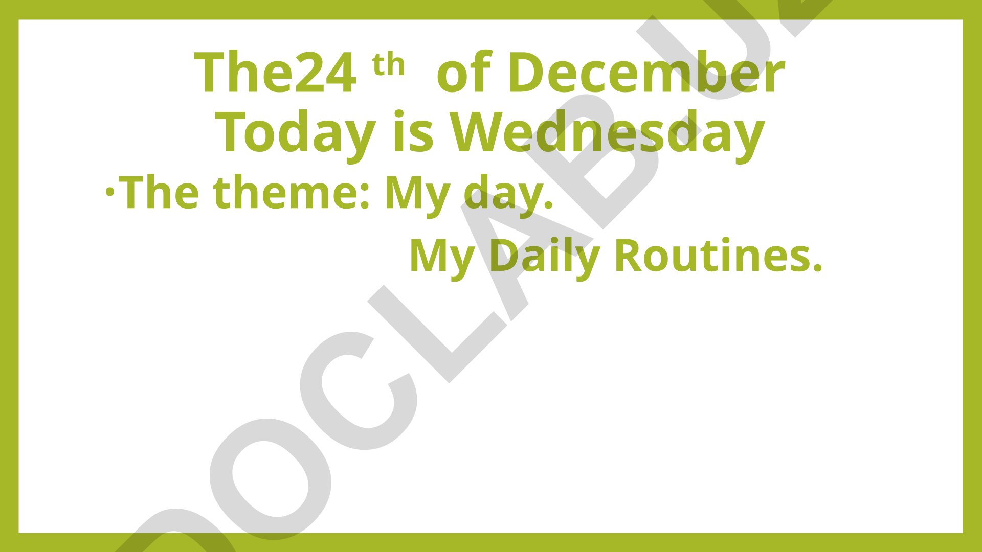 My Daily Routines