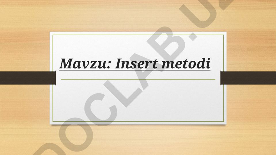 Insert metodi: tanqidiy fikrlashni rivojlantirish texnikasi