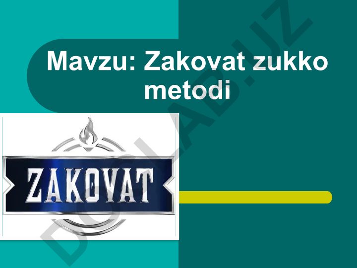 Zakovat zukko metodi