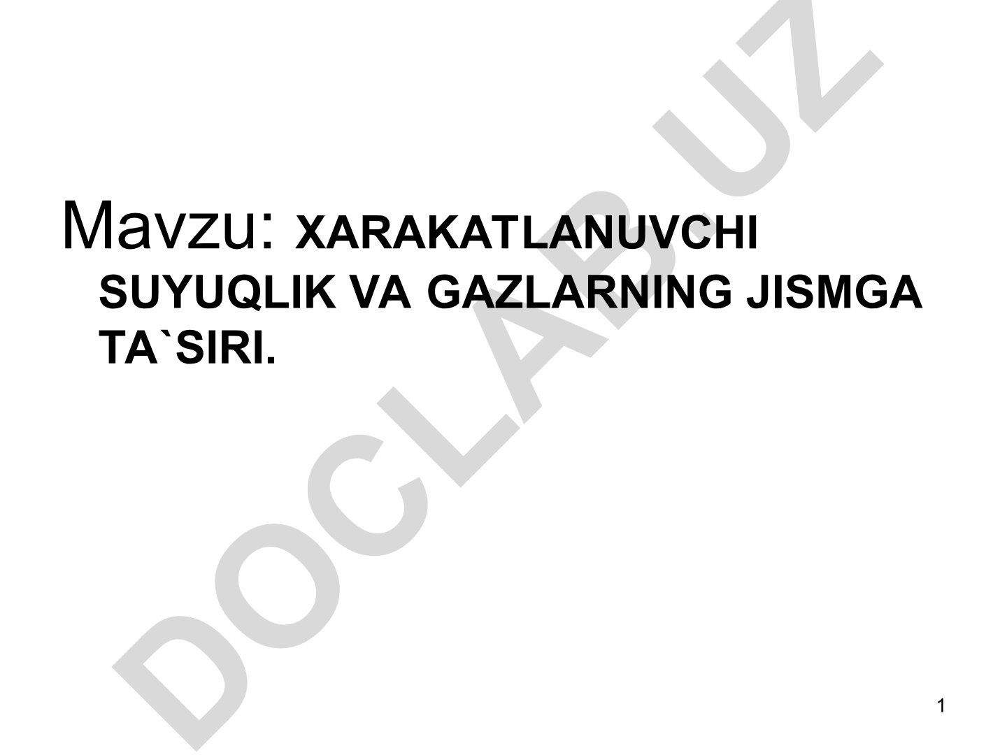XARAKATLANUVCHI SUYUQLIK VA GAZLARNING JISMGA TA`SIRI