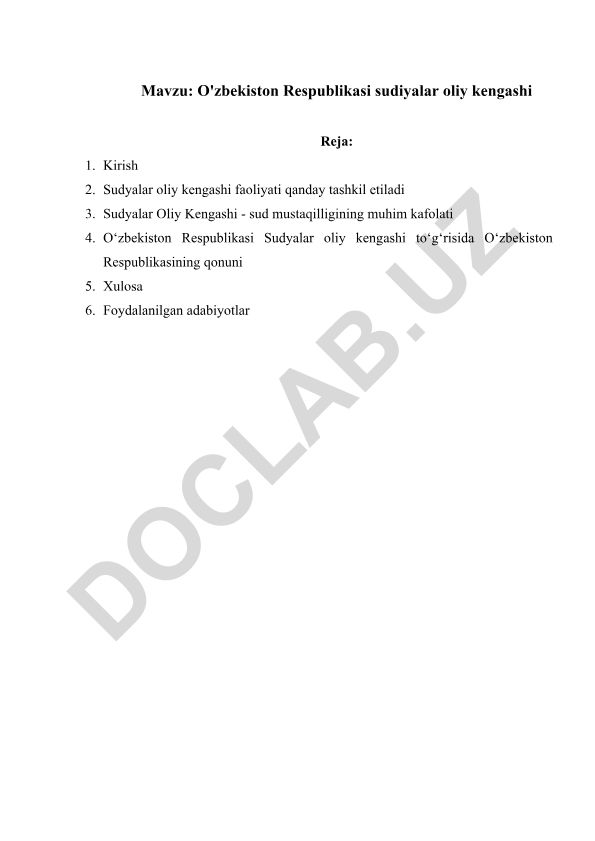 O'zbekiston Respublikasi sudiyalar oliy kengashi