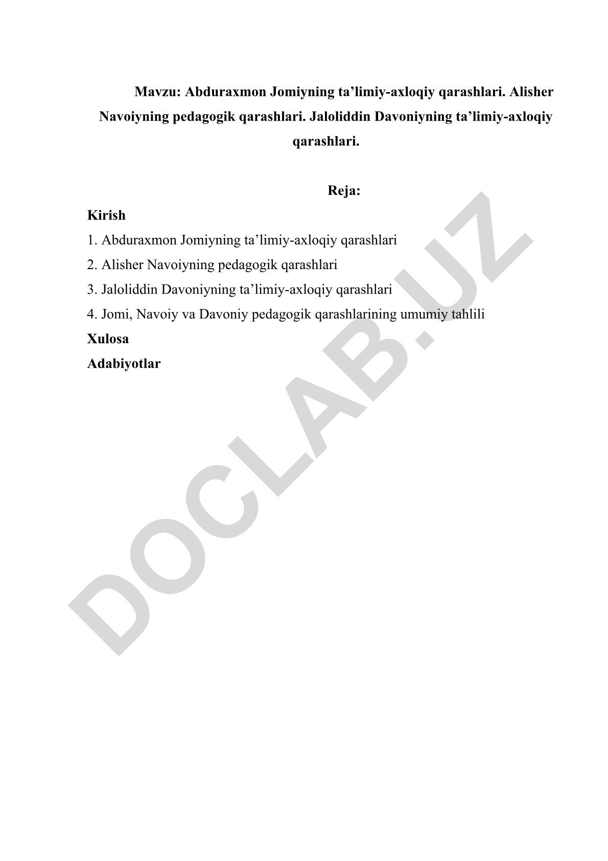 Abduraxmon Jomiy, Alisher Navoiy va Jaloliddin Davoniyning pedagogik qarashlari
