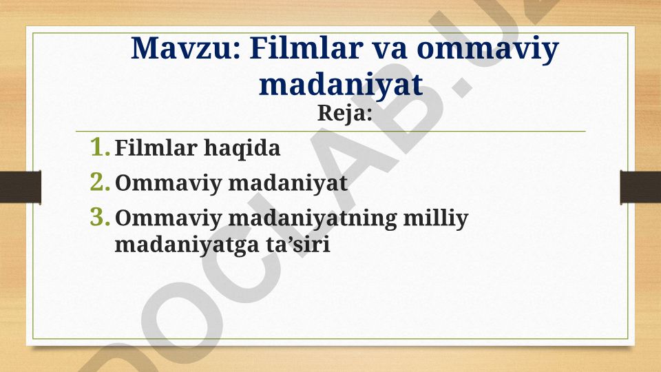 Filmlar va ommaviy madaniyat