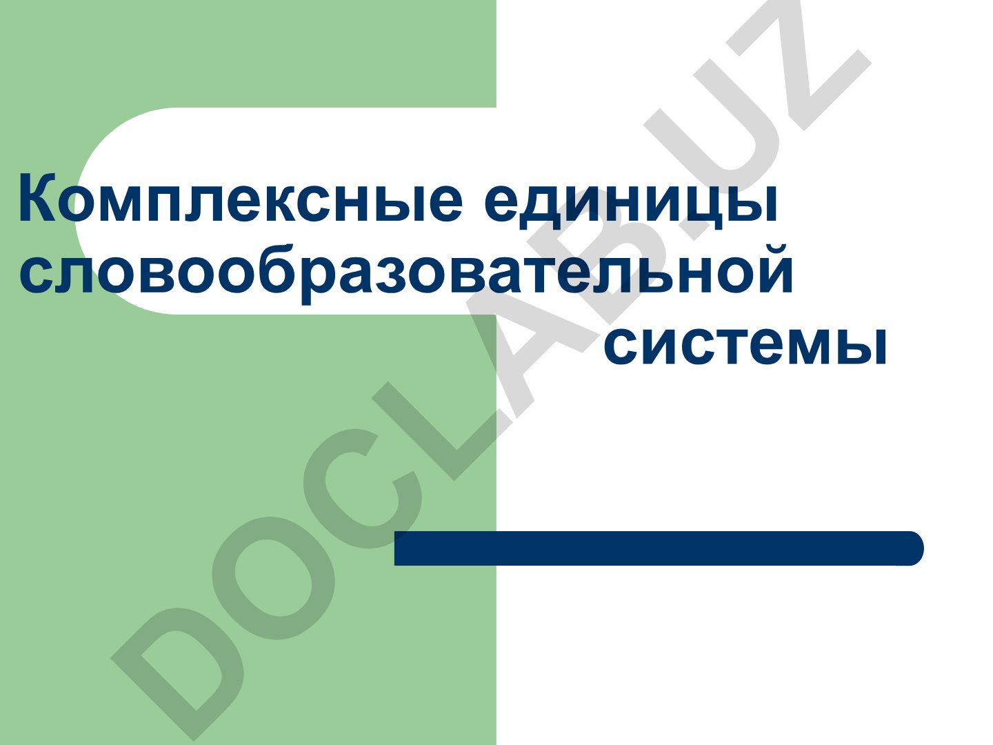 Комплексные единицы словообразовательной системы