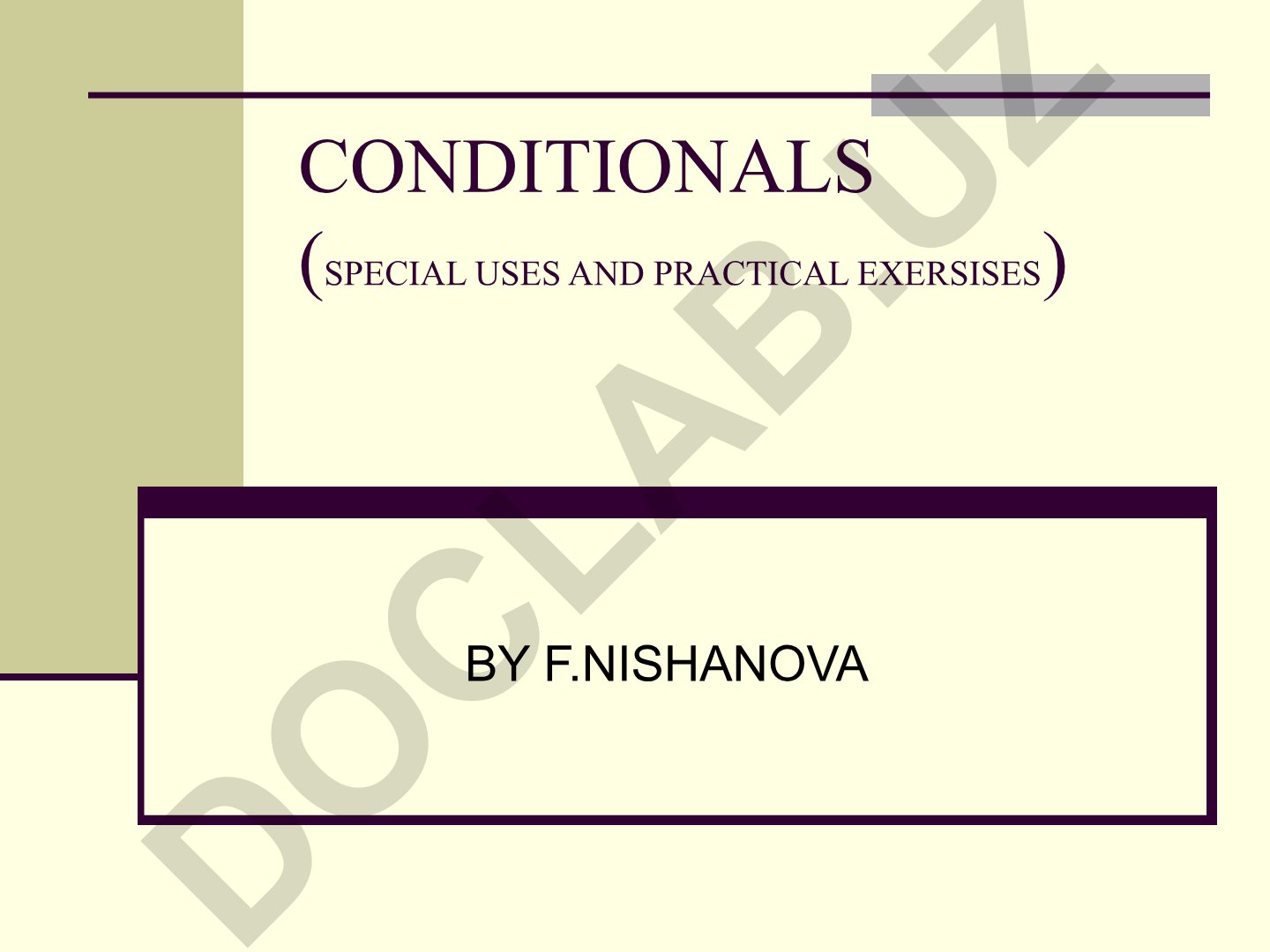 Conditionals: Types and Exercises
