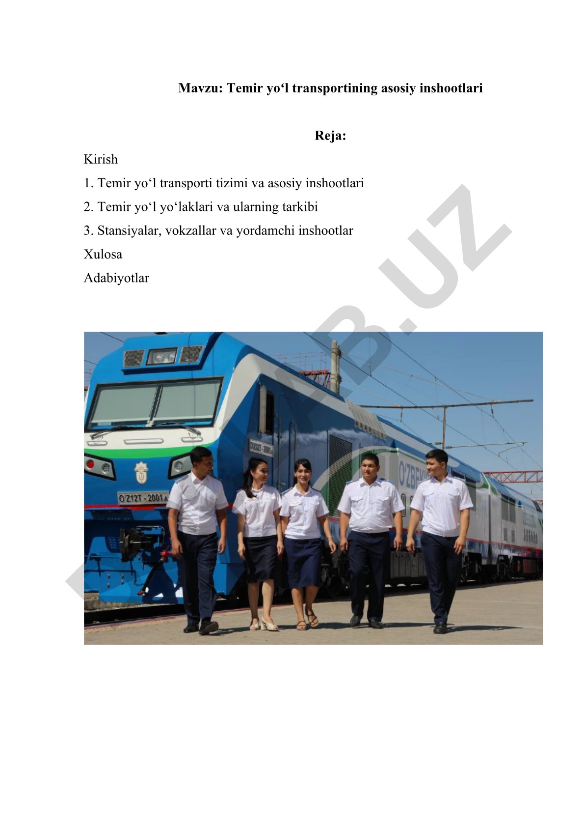 Temir yoʻl transportining asosiy inshootlari