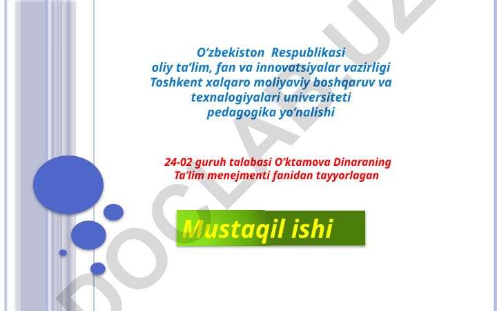 Oʻqitish sifatiga erishish boʻyicha harakatlar maqsadi va rejasini aniqlash