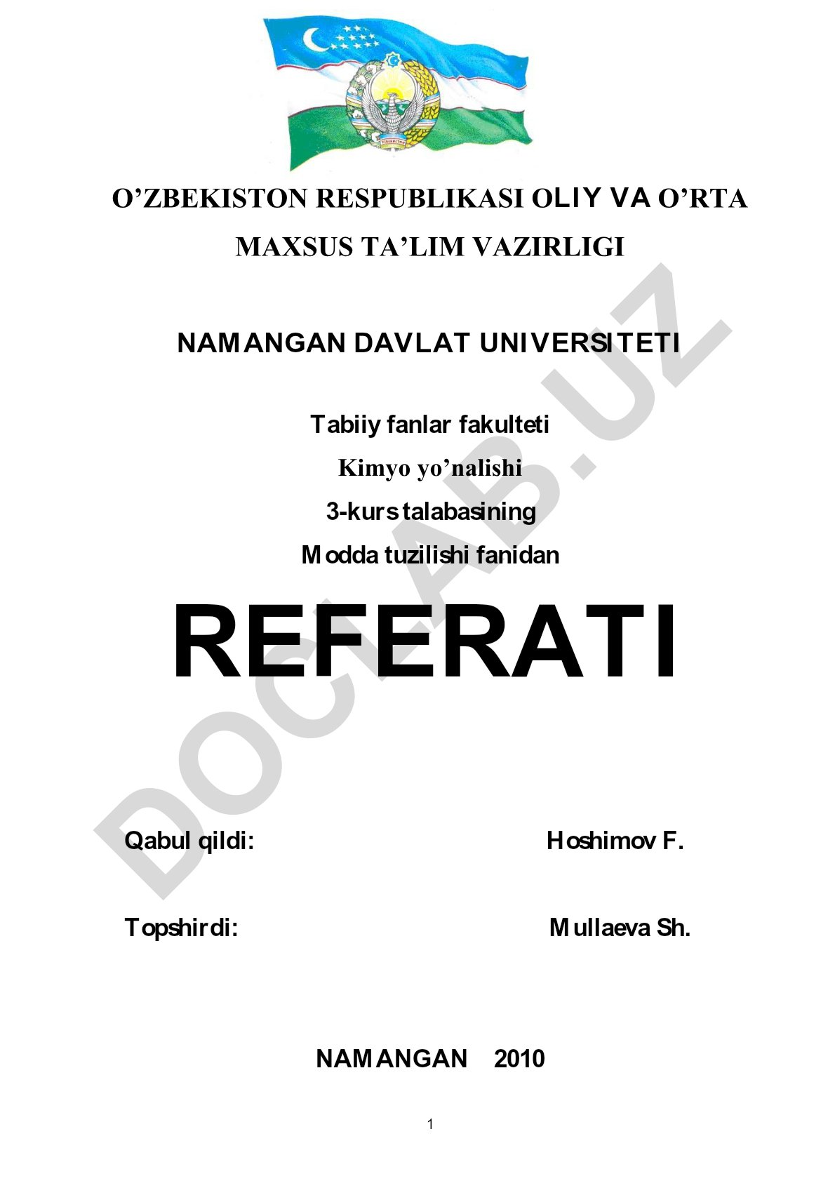 Moddalarning agregat xolatlari
