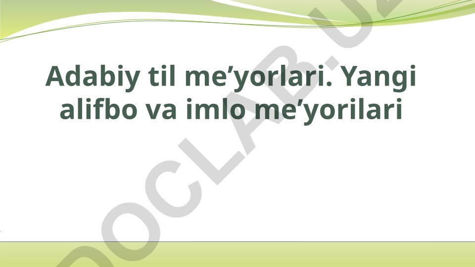 Adabiy til meʼyorlari va yangi alifbo