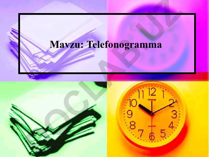 Telefonogramma mazmuni va namunasi