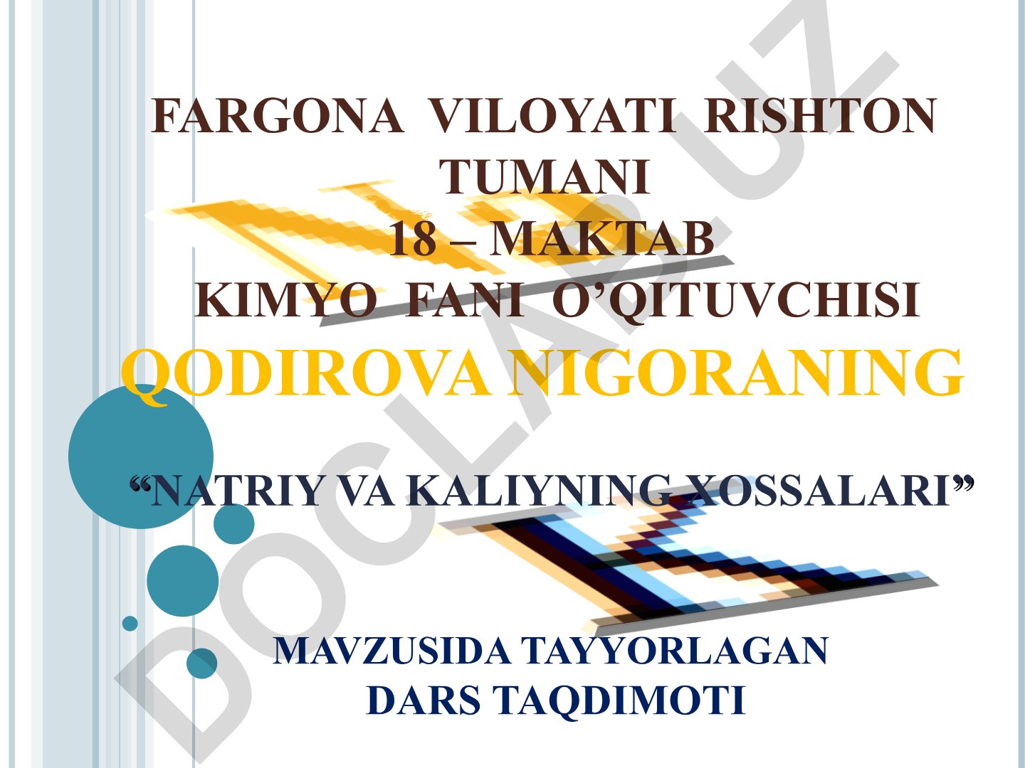 Natriy va kaliyning xossalari