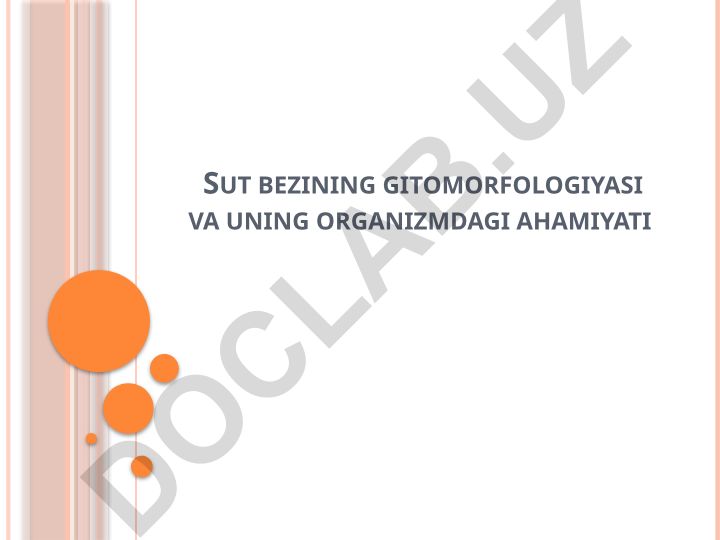 Sigir sut bezining gitomorfologiyasi va ahamiyati