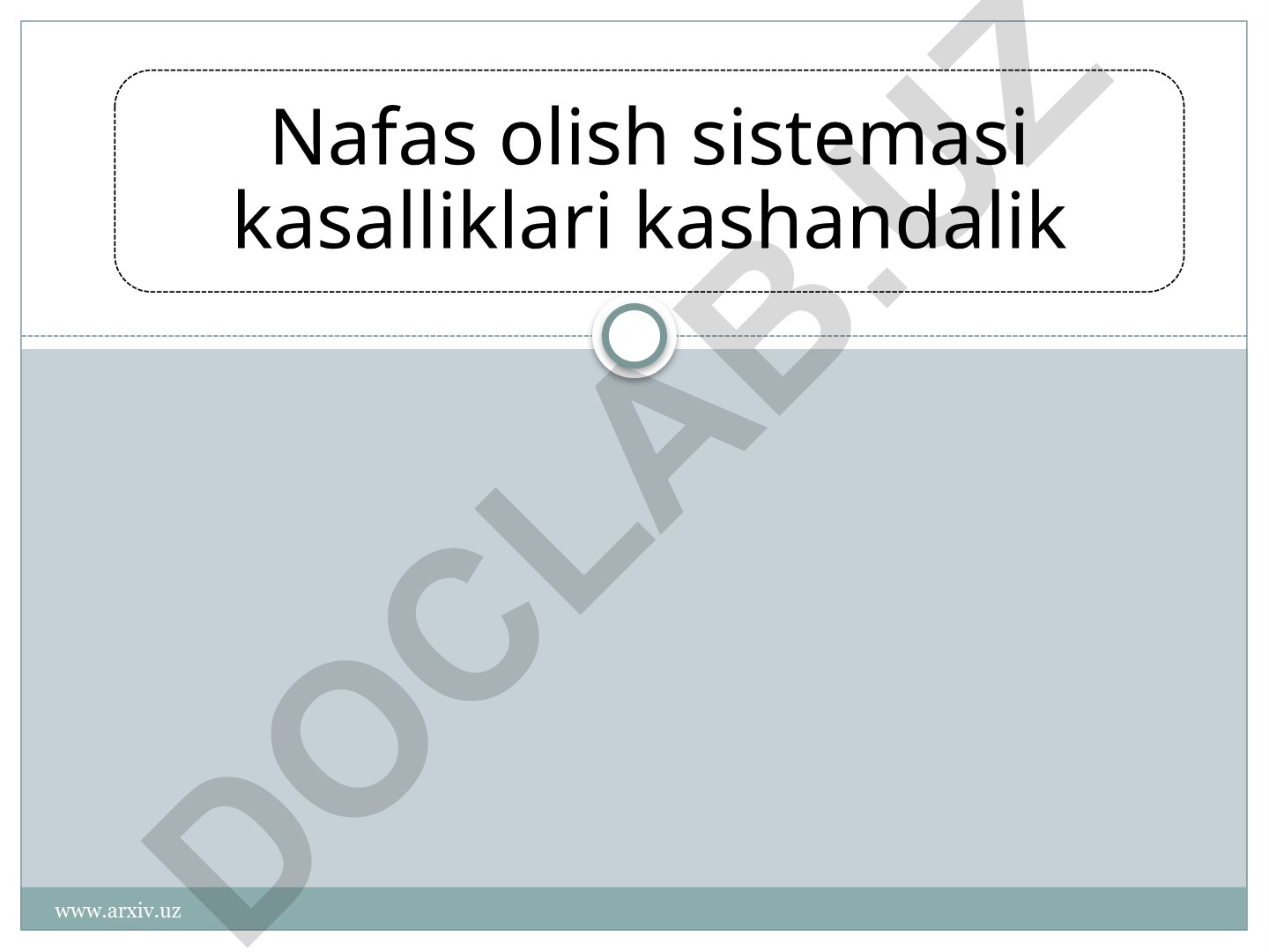 Nafas olish sistemasi kasalliklari va kashandalik