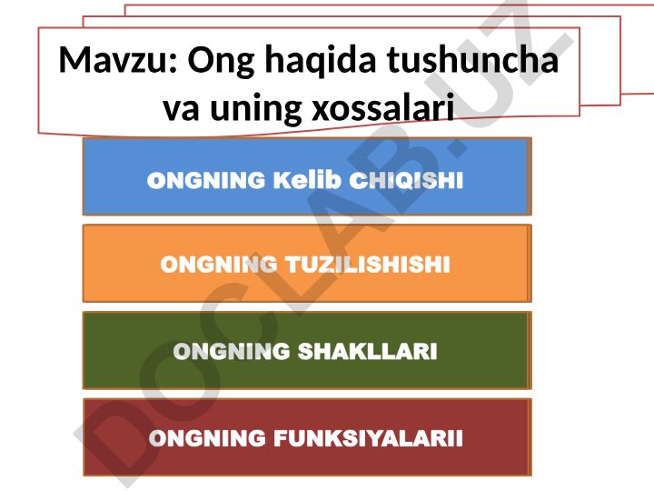 Ong haqida tushuncha va uning xossalari