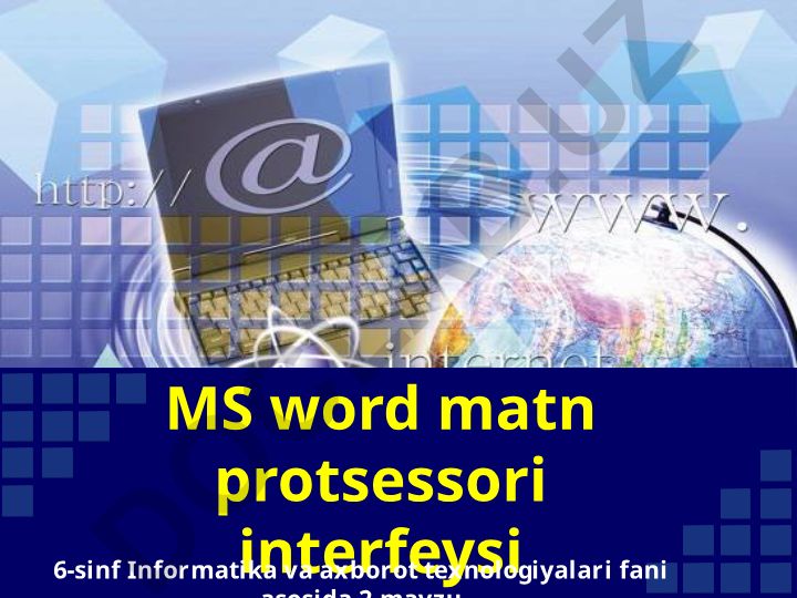 MS Word matn protsessori interfeysi va uning imkoniyatlari