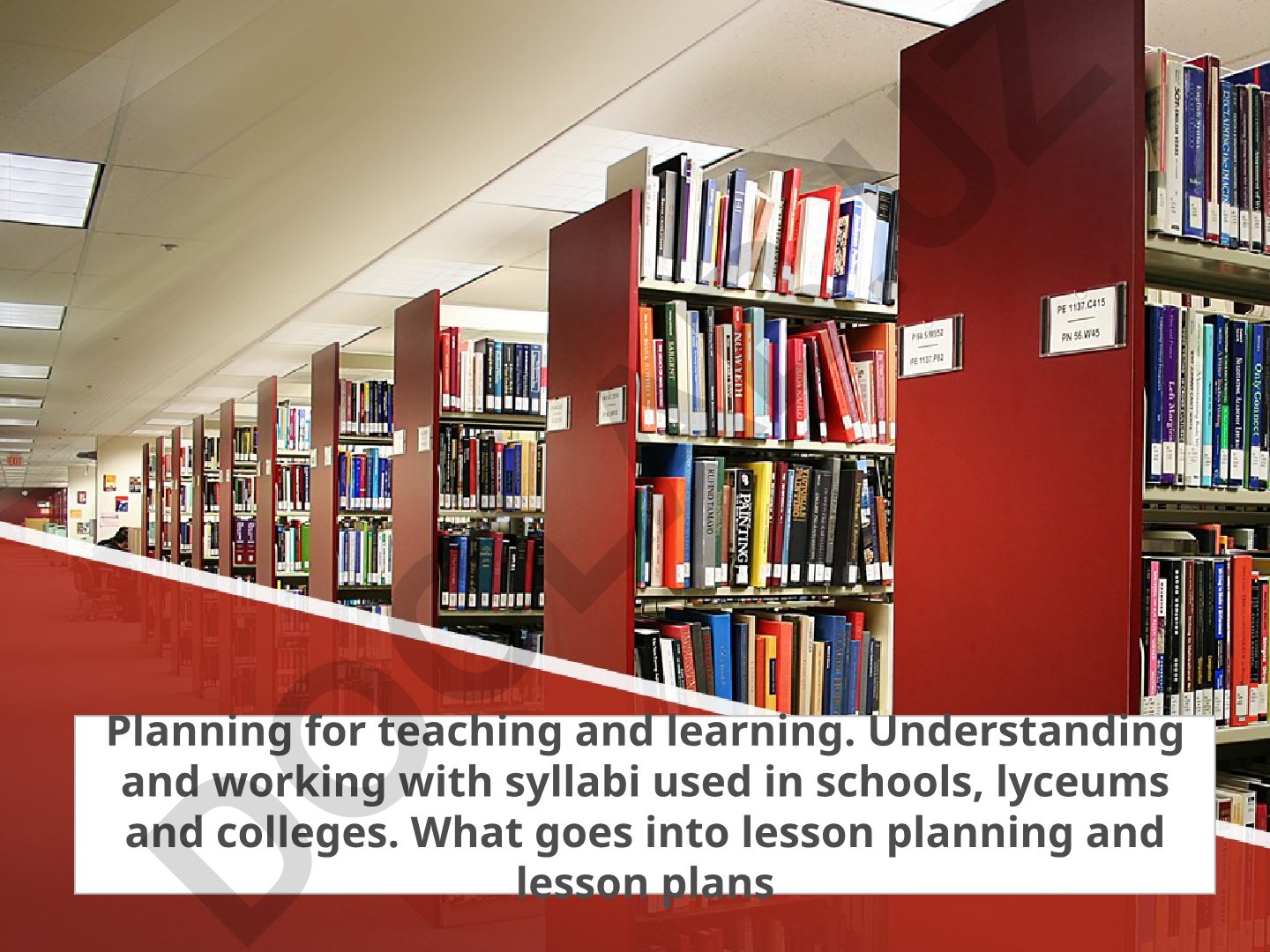 Planning for teaching and learning: Understanding syllabi and lesson planning
