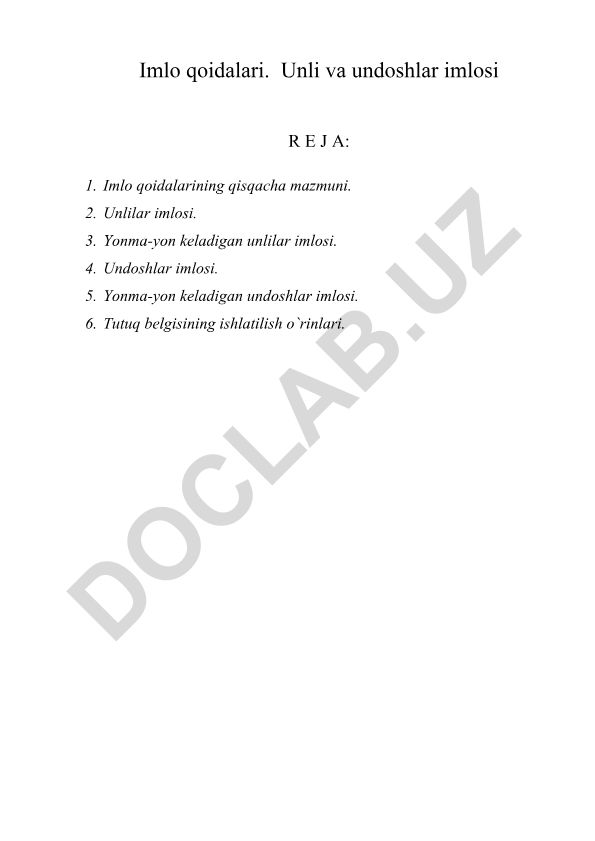 O'zbek tilida imlo qoidalari va ularning o'rni