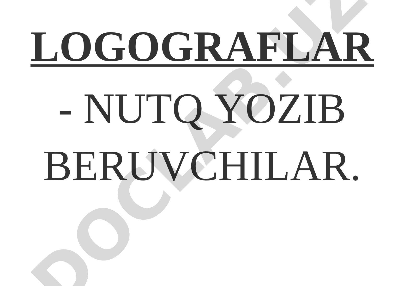 Logograflar va epideyktik nutq uslubi