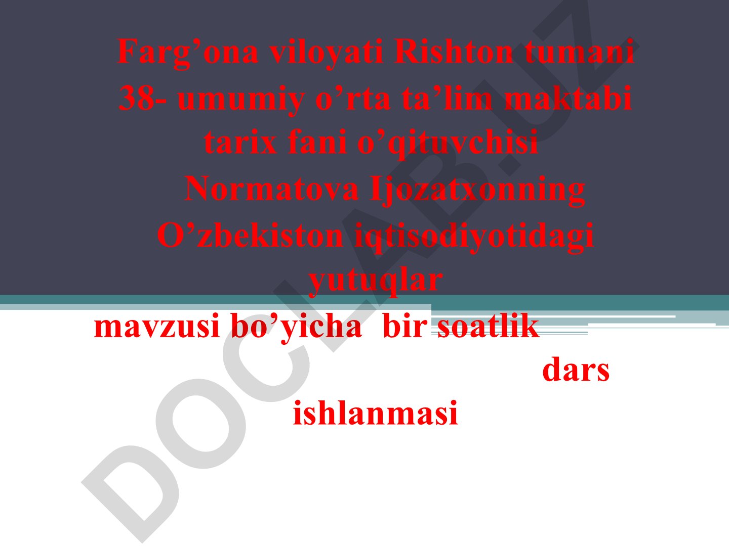 O'zbekiston iqtisodiyotidagi yutuqlar