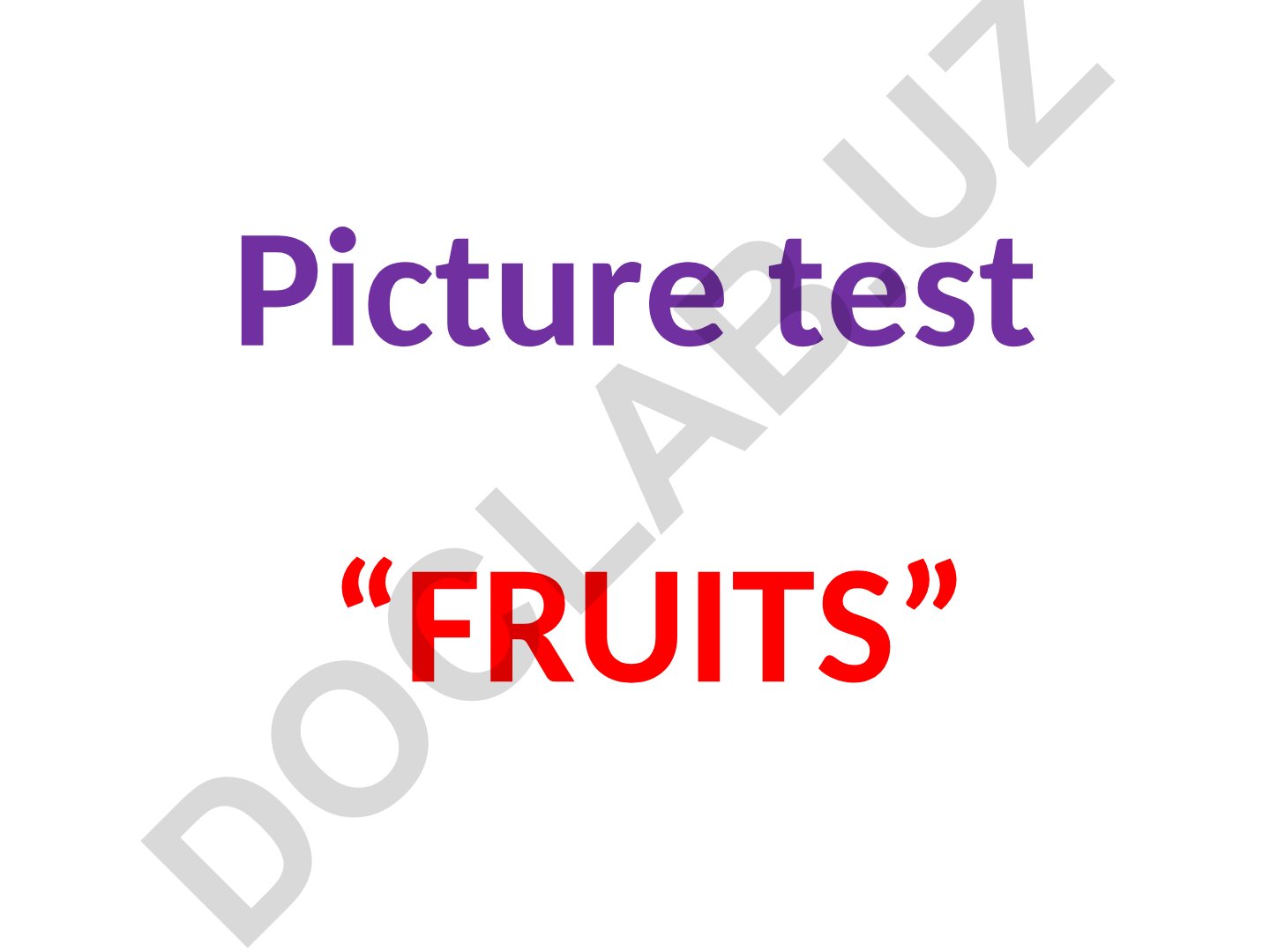 Mevalarni tasvirlar orqali aniqlash testi