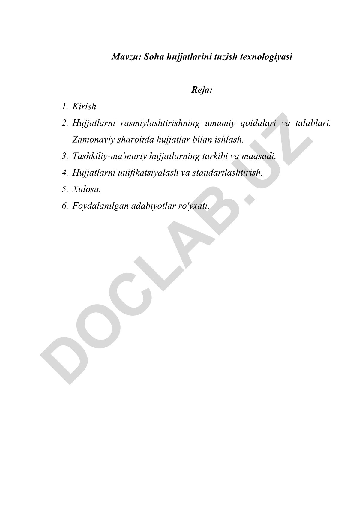 Soha hujjatlarini tuzish texnologiyasi