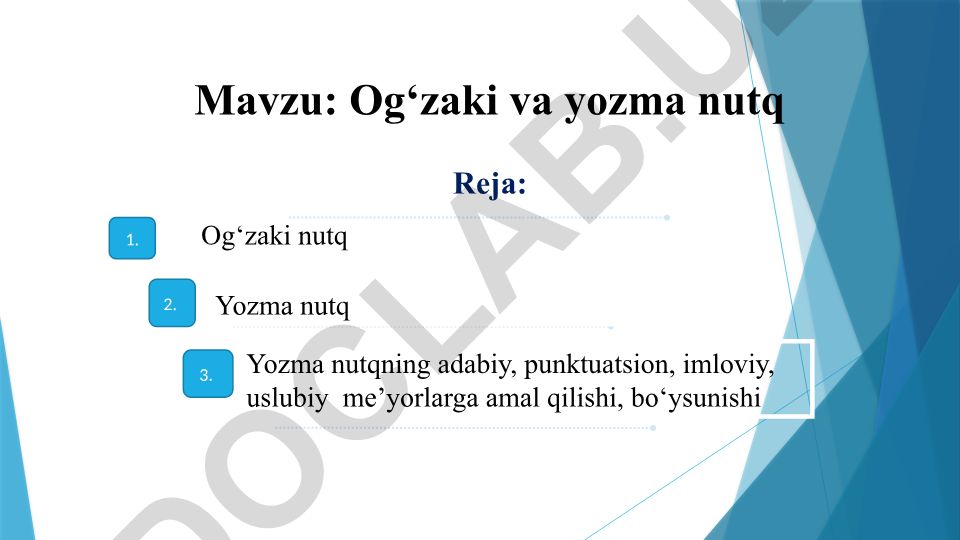 Og‘zaki va yozma nutq