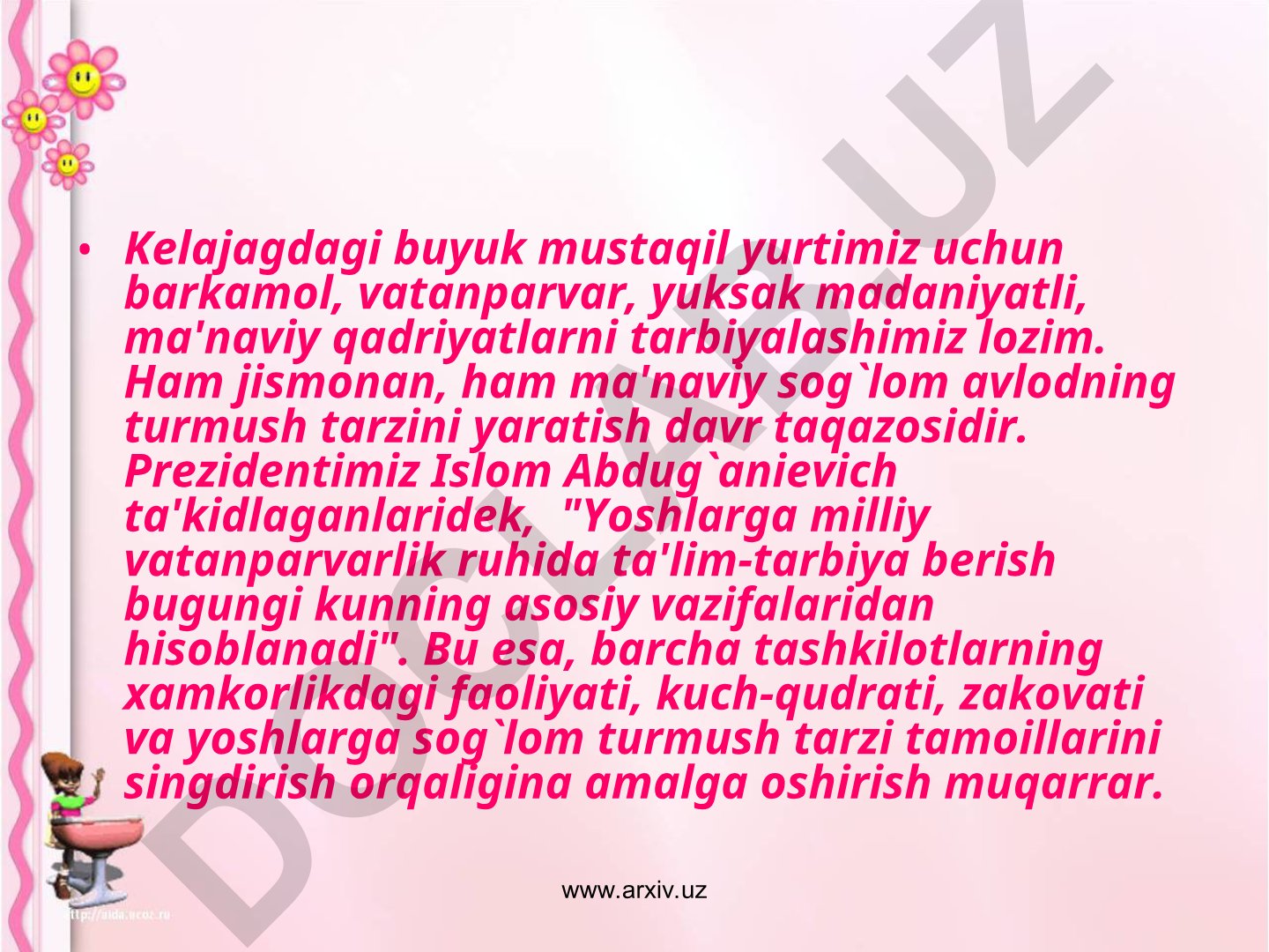 Yoshlarda sog'lom turmush tarzi va zararli odatlarning oldini olish