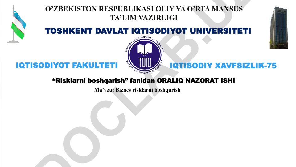Biznes risklarni boshqarish