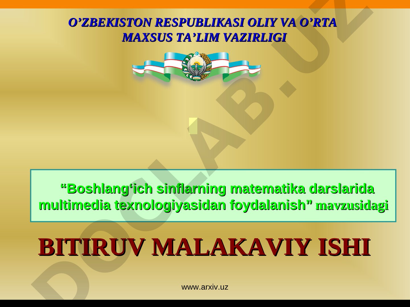 Boshlang‘ich sinflarning matematika darslarida multimedia texnologiyasidan foydalanish