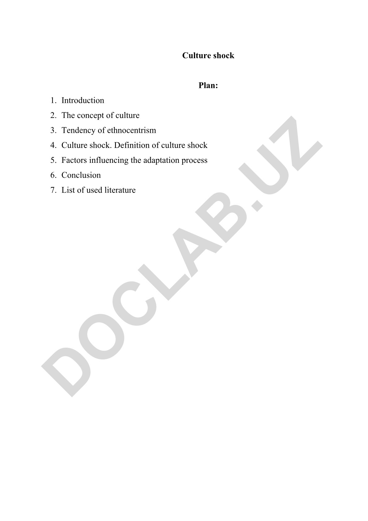 Culture shock: definition, factors and adaptation process