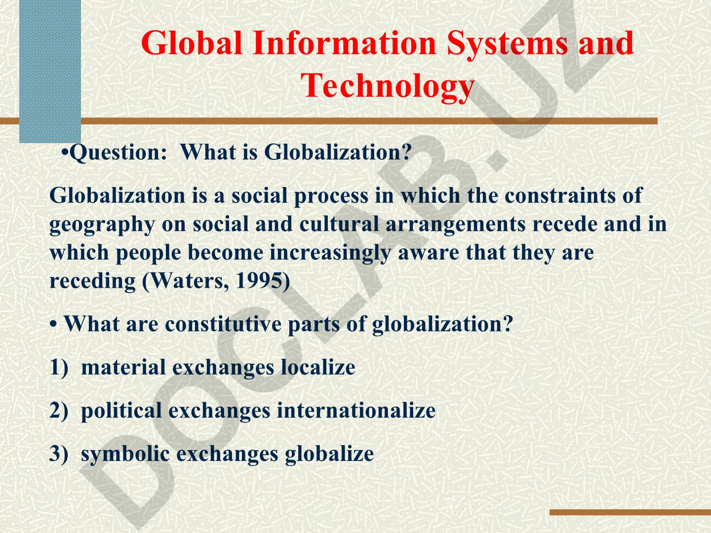 Global Information Systems and Technology