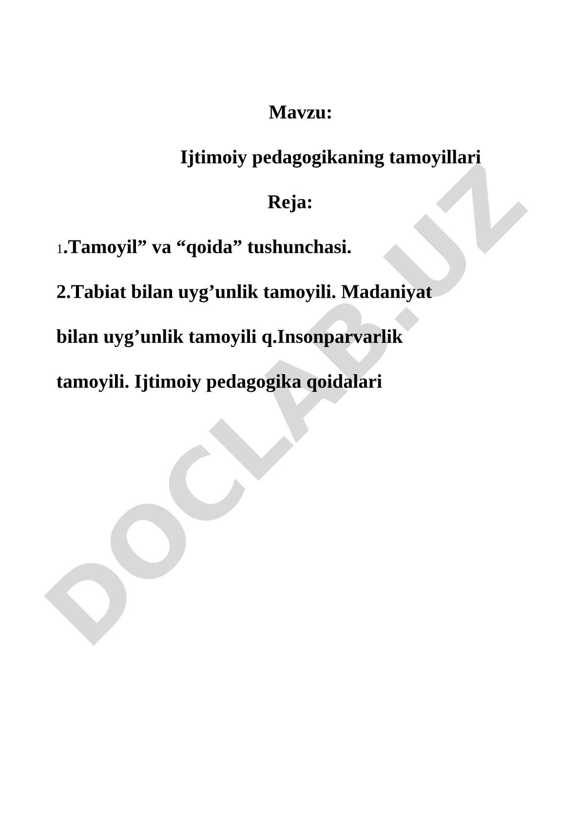 Ijtimoiy pedagogikaning tamoyillari