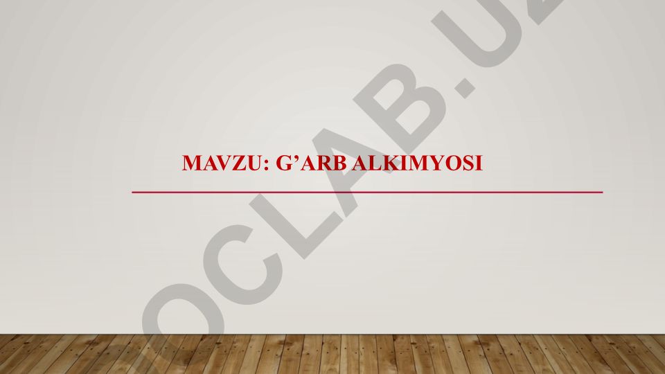 G'arb alkimyosi va uning tarixiy rivojlanishi