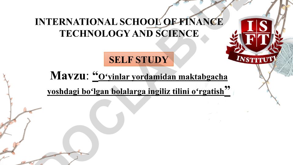 Oʻyinlar yordamidan maktabgacha yoshdagi boʻlgan bolalarga ingiliz tilini oʻrgatish