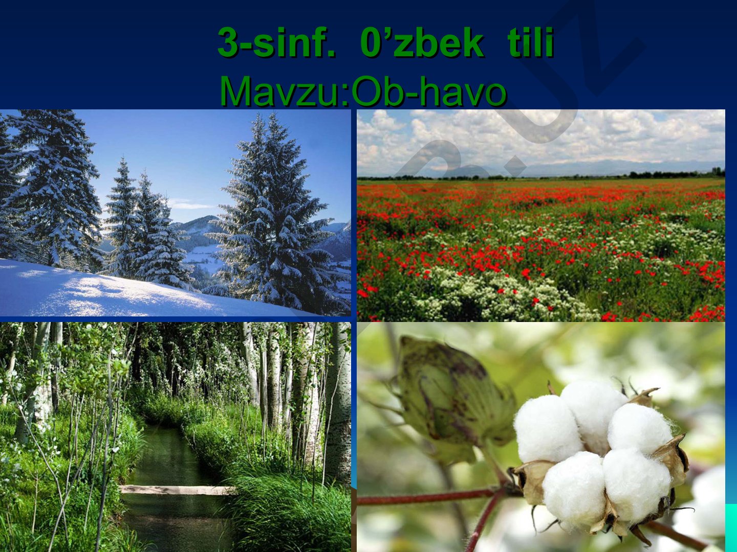 Ob-havo mavzusidagi dars rejasi