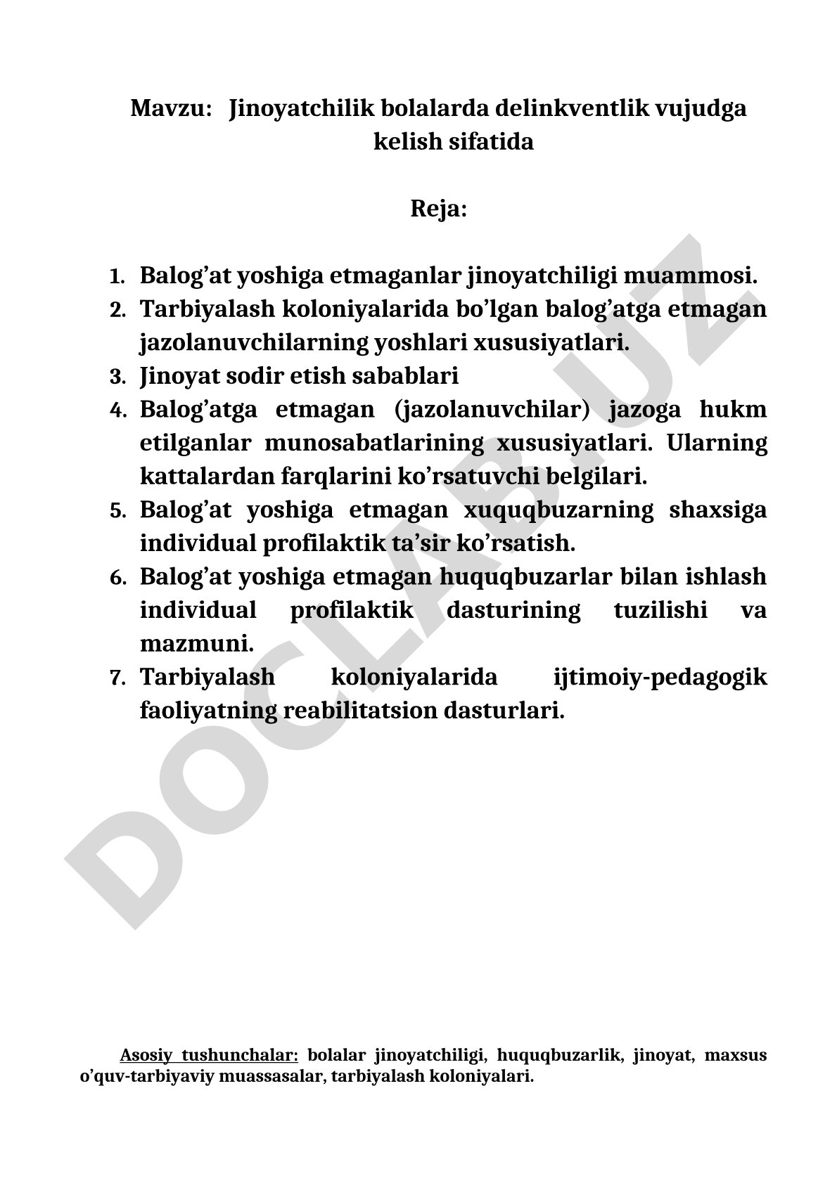 Jinoyatchilik bolalarda delinkventlik vujudga kelish sifatida