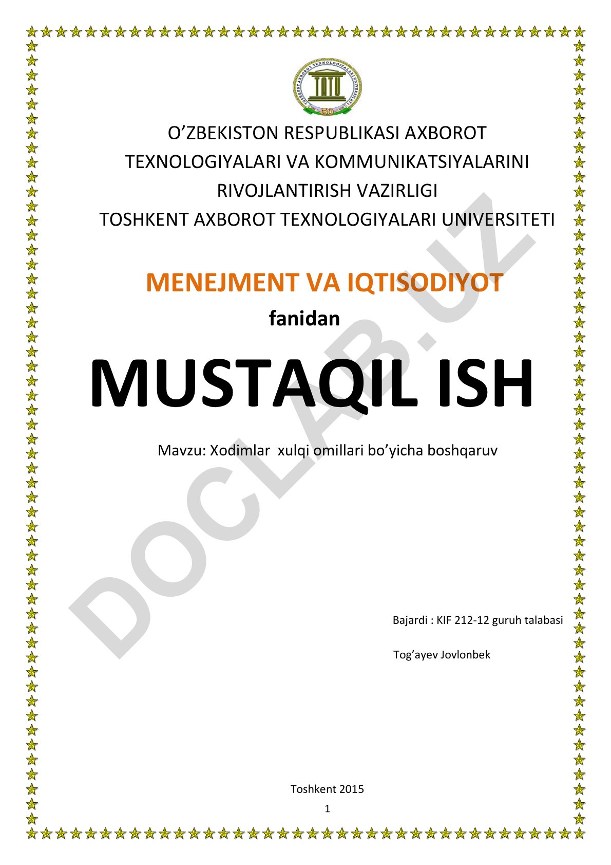 Xodimlar xulqi omillari bo'yicha boshqaruv