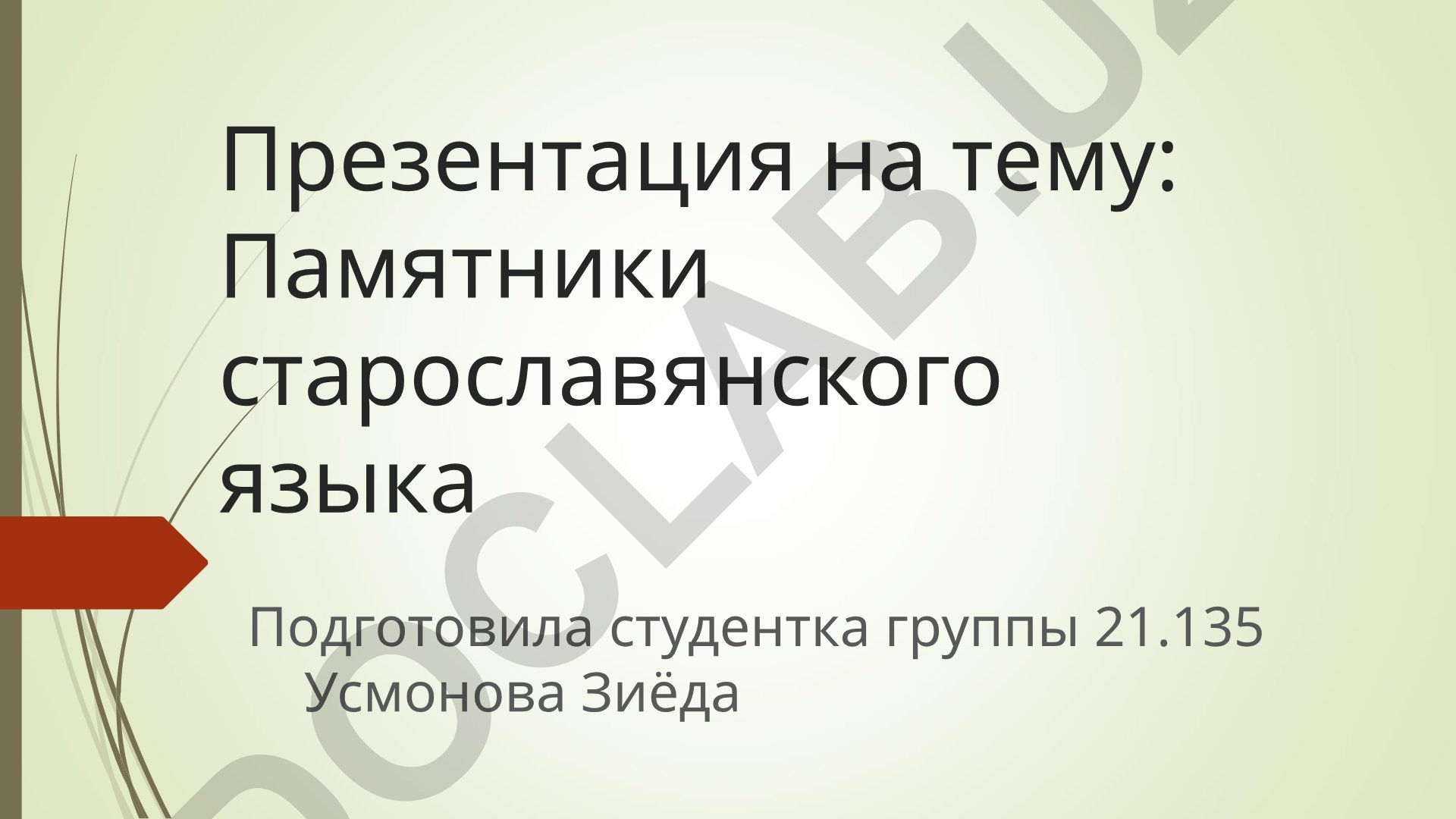 Памятники старославянского языка