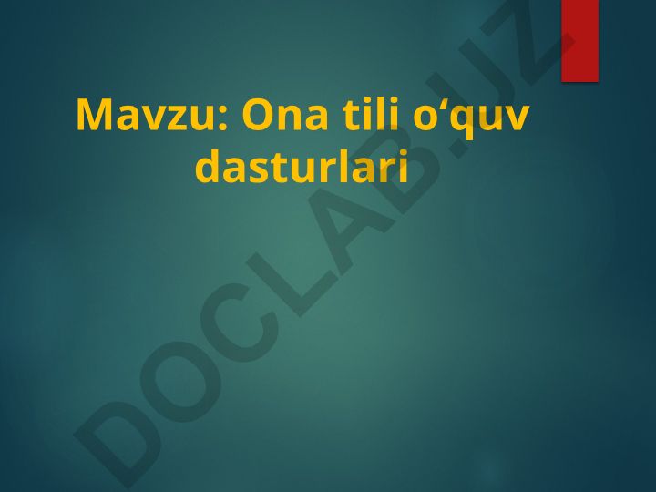 Ona tili oʻquv dasturlari