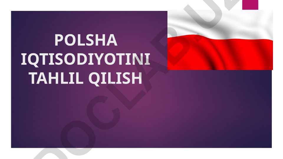 Polsha iqtisodiyotini tahlil qilish