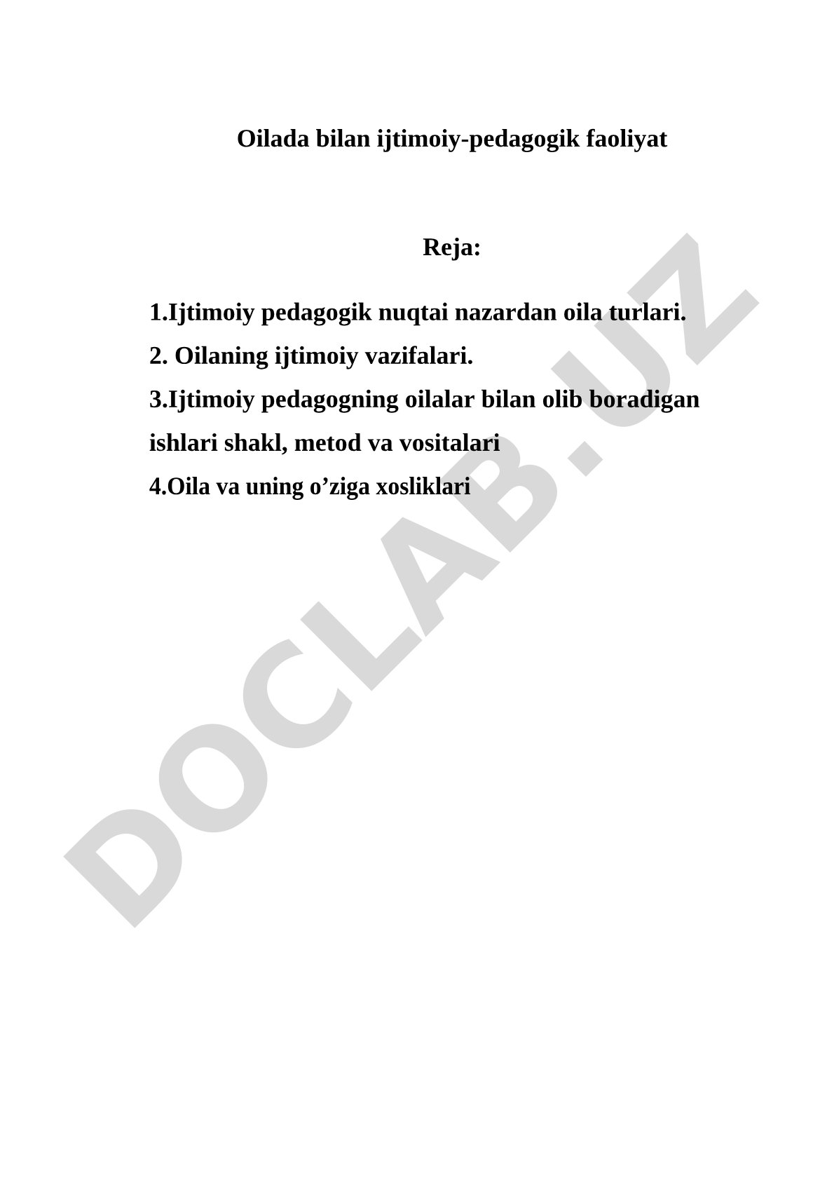Oilada bilan ijtimoiy-pedagogik faoliyat