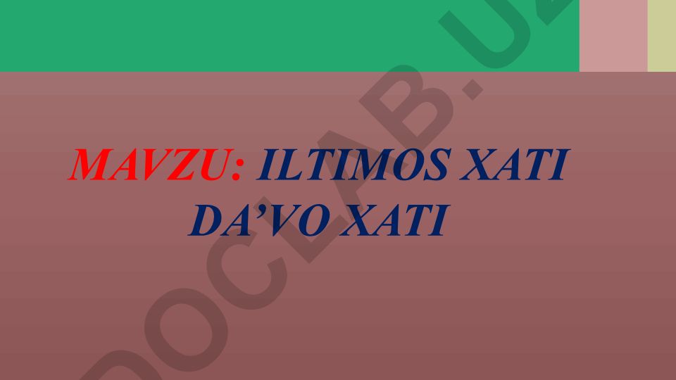 Iltimos xati va da'vo xati