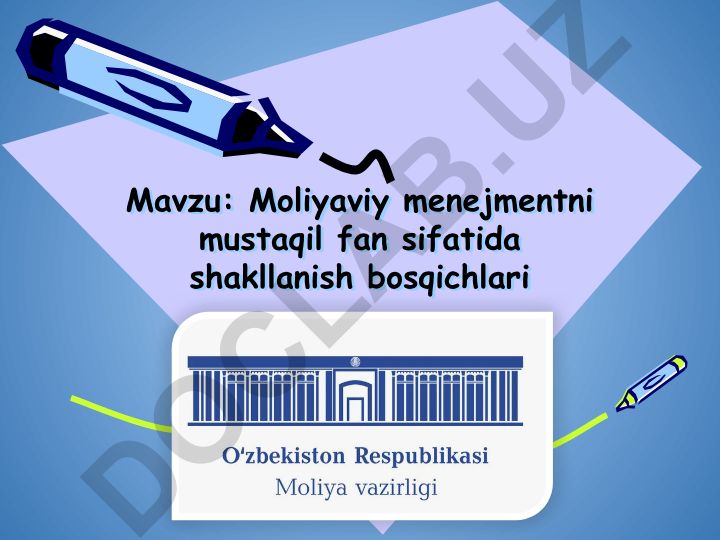 Moliyaviy menejmentni mustaqil fan sifatida shakllanish bosqichlari