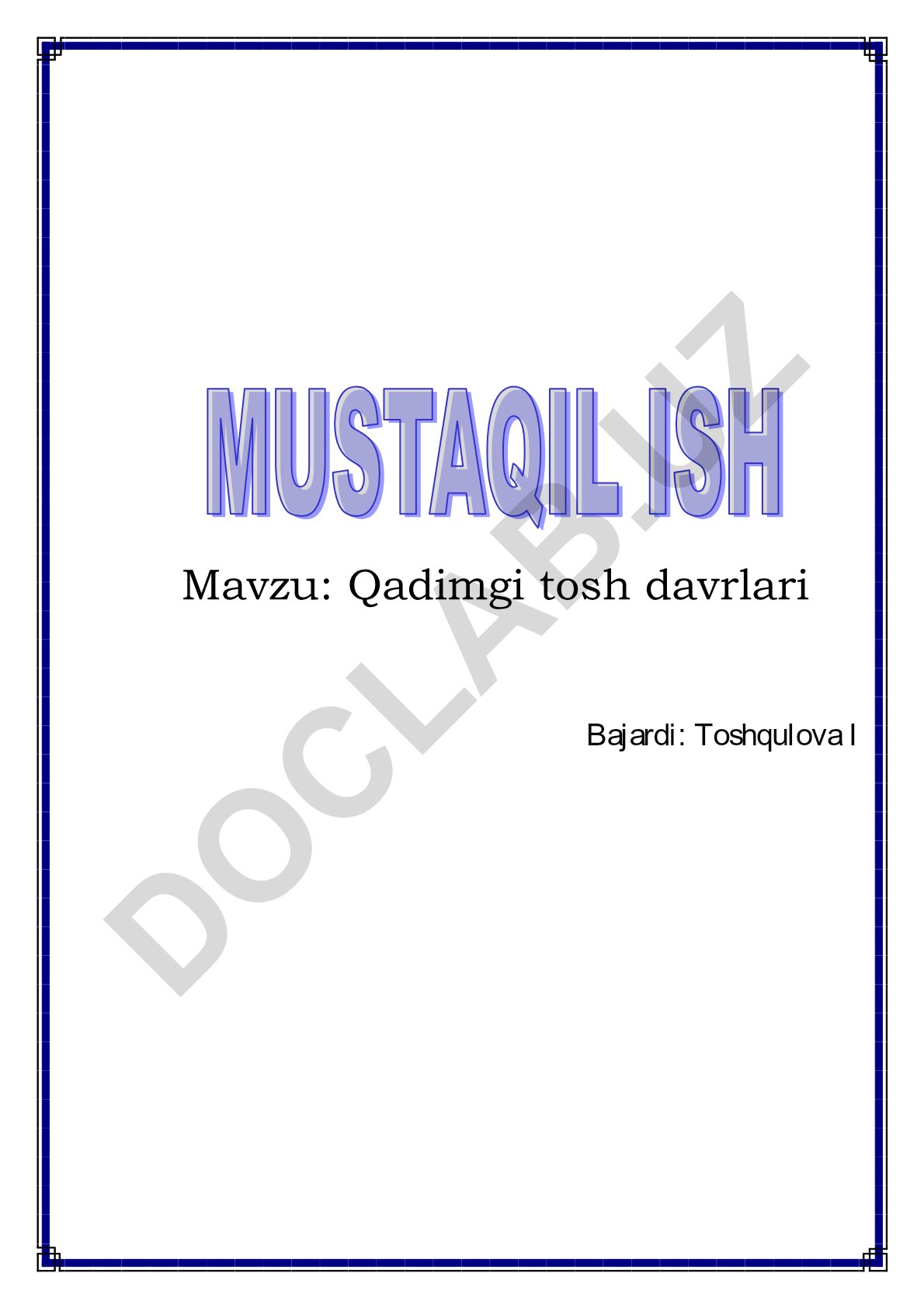 Qadimgi tosh davrlari