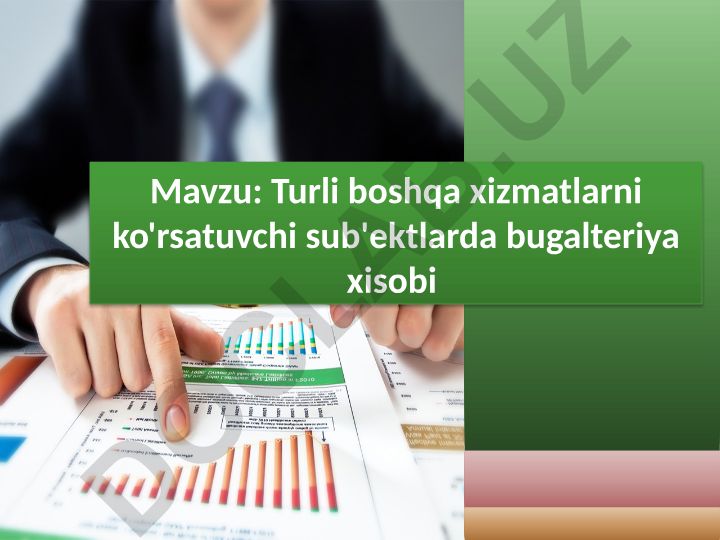 Turli boshqa xizmatlarni ko'rsatuvchi sub'ektlarda bugalteriya xisobi