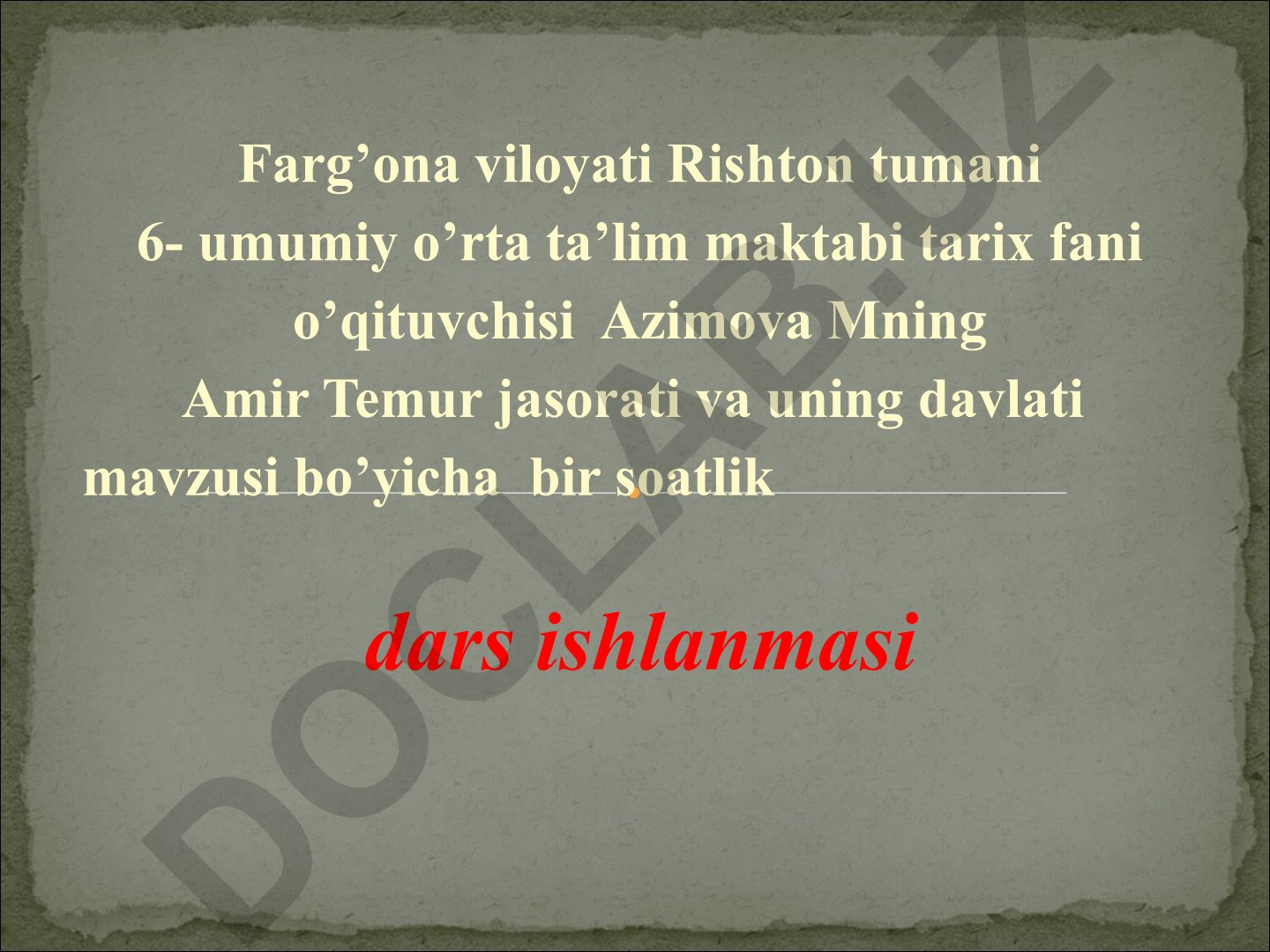 Amir Temur jasorati va uning davlati