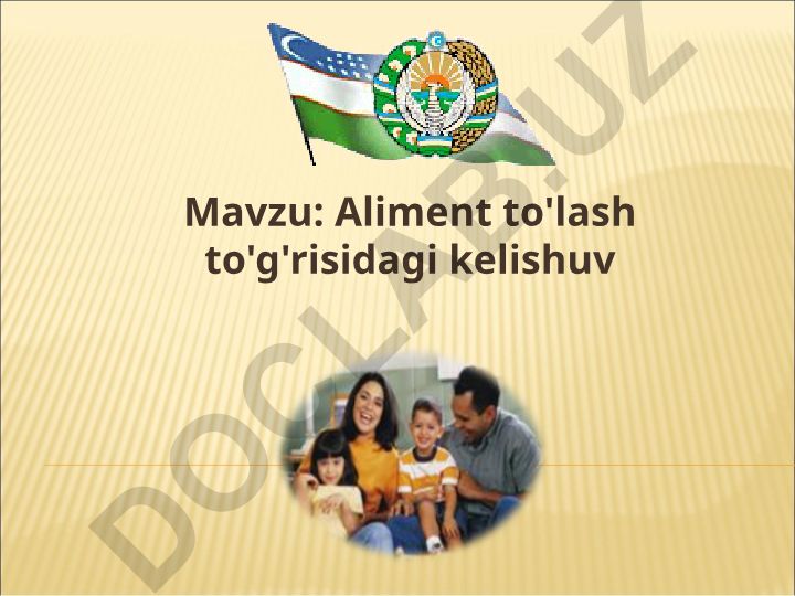 Aliment to'lash to'g'risidagi kelishuv