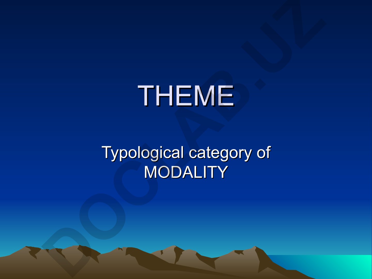 Typological category of MODALITY POINTS