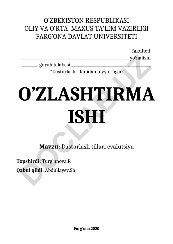 Dasturlash tillari evolutsiyasi